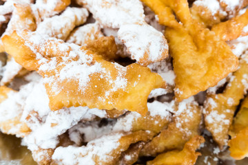 Tipical Italian cake Chiacchere Crostoli for carnival days