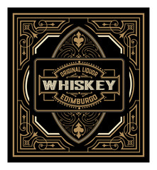 Fototapeta na wymiar Antique label for whiskey or other products.