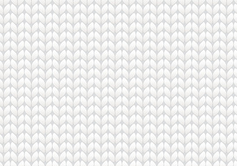 Obraz na płótnie Canvas Chunky Knit Seamless Vector Pattern. White Wool Sweater Knitted Texture. Cozy Boho Hipster Knitting Background. Light Gray Winter Holiday or Christmas Backdrop. Pattern Tile Swatch Included.
