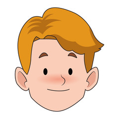 cartoon happy man icon, flat design