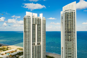 Aerial photo Trump Towers Sunny Isles Miami Dade Florida