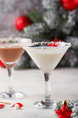 Christmas chocolate snowflake martini cocktail