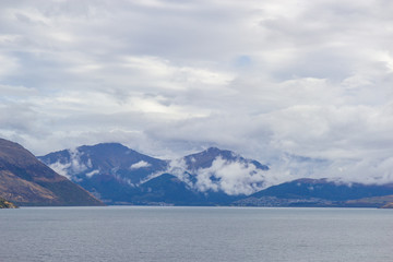 Fototapeta na wymiar view of Wakatipu lake, South island, New Zealand