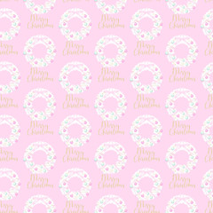 Pink Christmas Seamless Pattern 