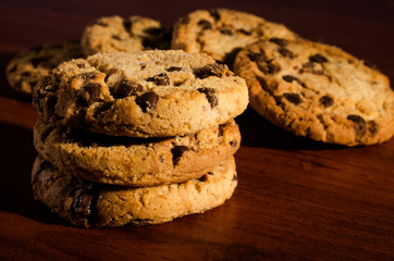 group of delicious chocochips cookies