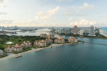 Fototapeta na wymiar Drone aerials Miami Beach Fisher Island