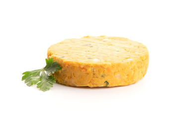 Raw veggie burger with chickpeas and vegetables