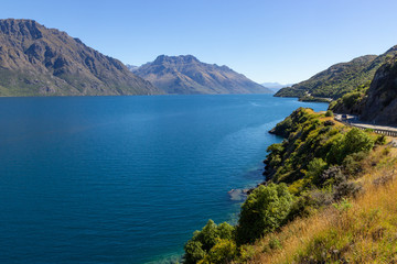 Fototapeta na wymiar view of Wakatipu lake, South island, New Zealand