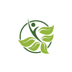 Organic leaf people logo template