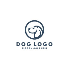 Dog head logo design template icon vector illustration