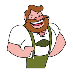 man with german traditional dress in white background
