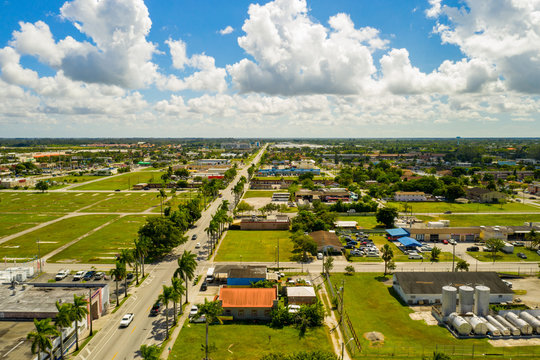 Aerial Tour Photo Downtown Homestead Miami Dade FL USA