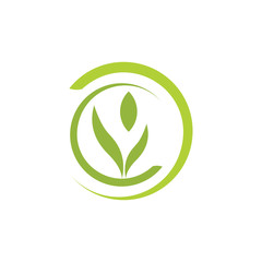 Organic leaf people logo template