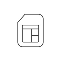 sim card chip technology icon line design