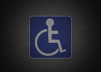 Asphalt Handicapped parking spot transportation infrastructure road markings.