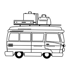 travel van with luggage icon