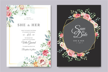 Obraz na płótnie Canvas wedding invitation ornament card with beautiful floral