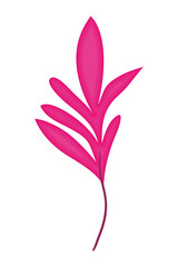 Obraz premium branch with leafs pink decorative icon