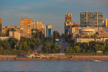 Samara, Volga embankment at sunset