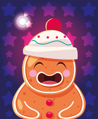 christmas card of gingerbread man