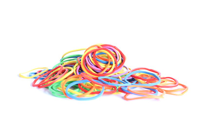 colorful rubber band isolated on white background