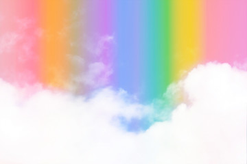 lively rainbow sky and cloud various color background