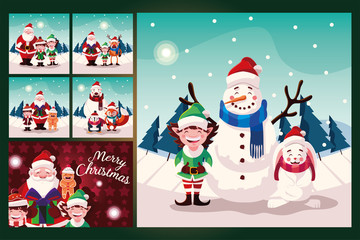 bundle christmas cards with label merry christmas
