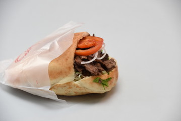 pita with meat and vegetables