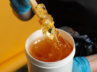 sugar paste in a jar for sugaring