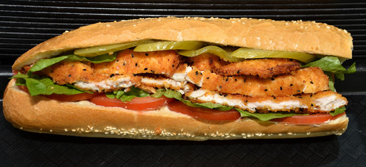 baguette - sandwich - chicken - meat
