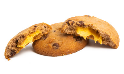 chocolate chip cookies isolated