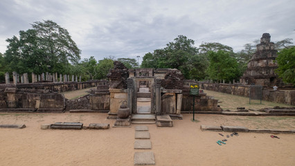Fototapeta premium The Polonnaruwa Vatadage - ancient Buddhist structure. Unesco ancient city of Polonnaruwa, Sri Lanka.