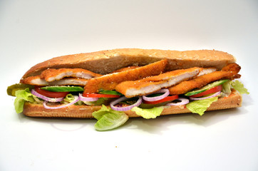 baguette - sandwich - chicken - meat