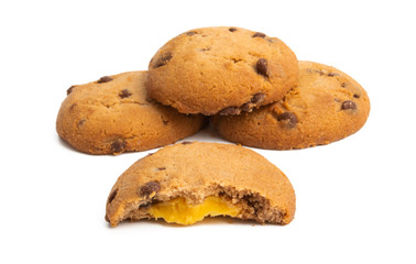 chocolate chip cookies isolated
