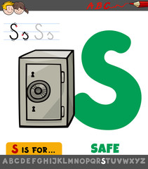 letter S worksheet with cartoon safe © Igor Zakowski