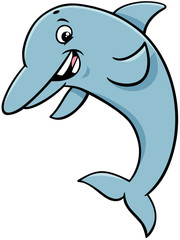 dolphin animal character cartoon illustration