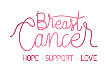 breast cancer campaign calligraphy lettering
