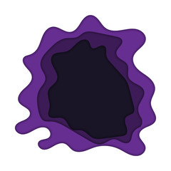 Violet blank papercraft, isolated on white background