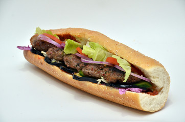 baguette - sandwich - chicken - meat
