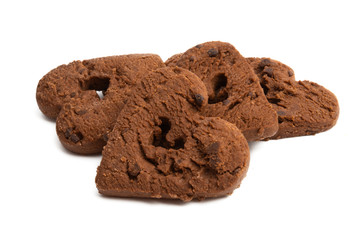 chocolate hearts cookies isolated