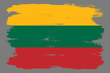 Lithuanian flag with red green yellow stripes.