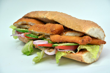 baguette - sandwich - chicken - meat