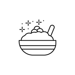 Cereals, fruit, plate icon. Element of Food and Drink icon. Thin line icon