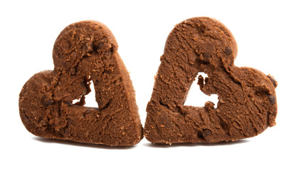 chocolate hearts cookies isolated