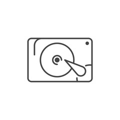 turntable vinyl music technology icon line design
