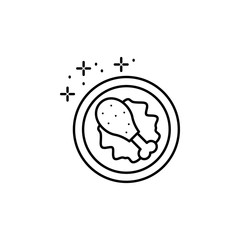 Chicken, leg icon. Element of Food and Drink icon. Thin line icon