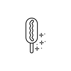 Corndog, fast food icon. Element of Food and Drink icon. Thin line icon