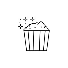 Popcorn, fast food icon. Element of Food and Drink icon. Thin line icon