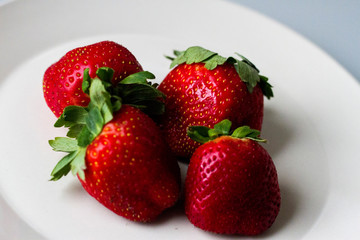 four strawberries