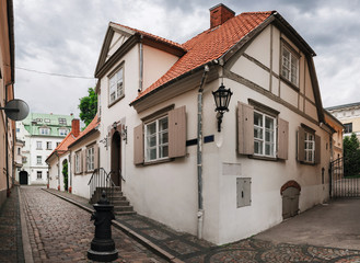 Fototapeta na wymiar Houses in old town of Riga, Latvia